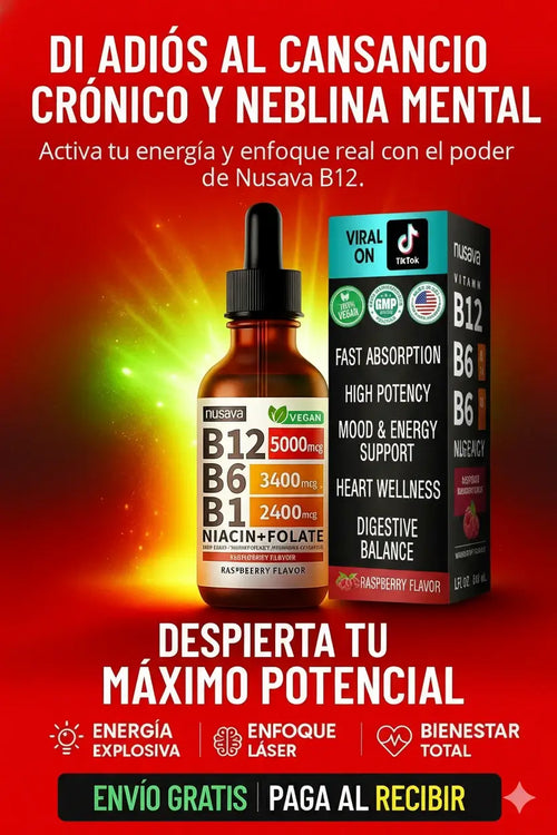 Gotas Vitamina B12 5 en 1 | 🔥 ¡OFERTA 2X1 SOLO POR HOY! 🔥
